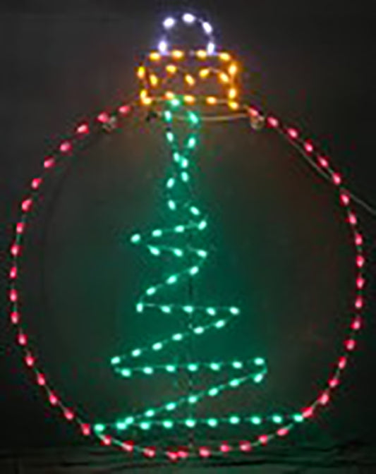 6' Ball Ornamnet with Christmas Tree