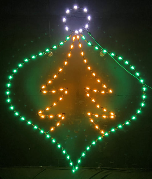 5' Onion Ornament with Christmas Tree